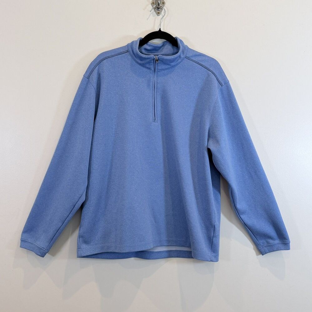 Pebble Beach Performance 1/4 Zip Pullover Sweatshirt Blue Mens Golf L